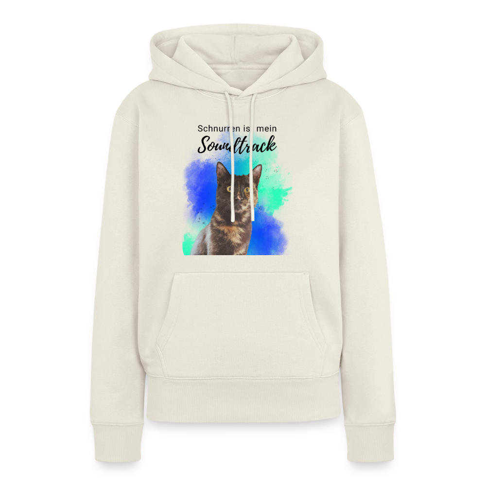 Nala's Hoodie Schnurren ist mein Soundtrack Black Edition - Naturweiß