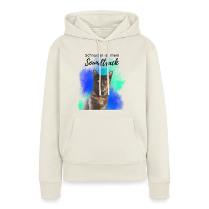 Nala's Hoodie Schnurren ist mein Soundtrack Black Edition - Naturweiß