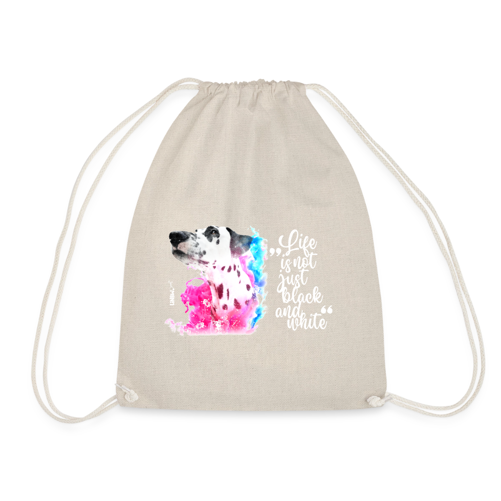 Boa´s Turnbeutel Splash Life is not just black and white Edition White - Natur
