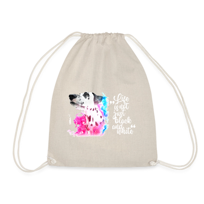 Boa´s Turnbeutel Splash Life is not just black and white Edition White - Natur