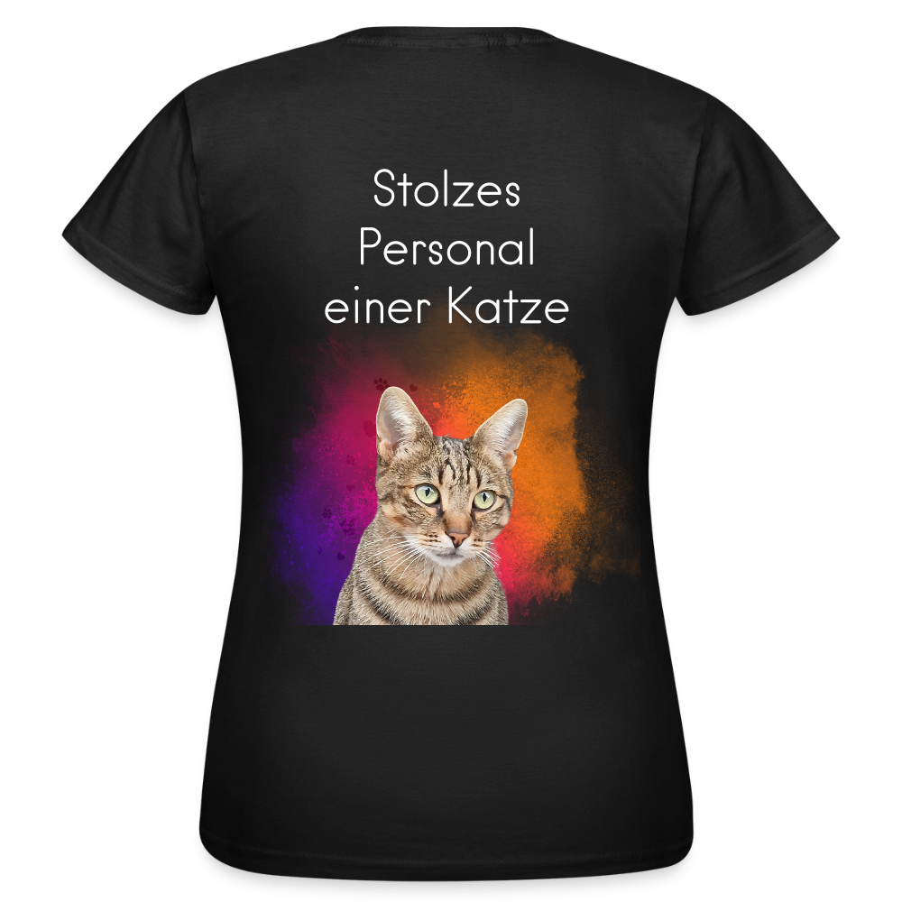 Pedro's T-Shirt CAT MOM Stolzes Personal einer Katze White Edition - Schwarz