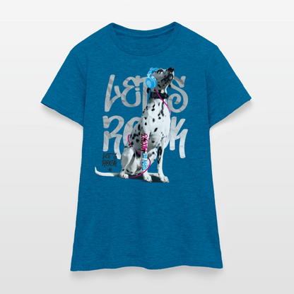 Boa's T-Shirt Let's Rock - Antikblaues Saphir meliert