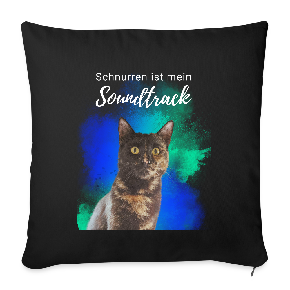 Nala´s Kissen Schnurren ist mein Soundtrack White Edition - Schwarz