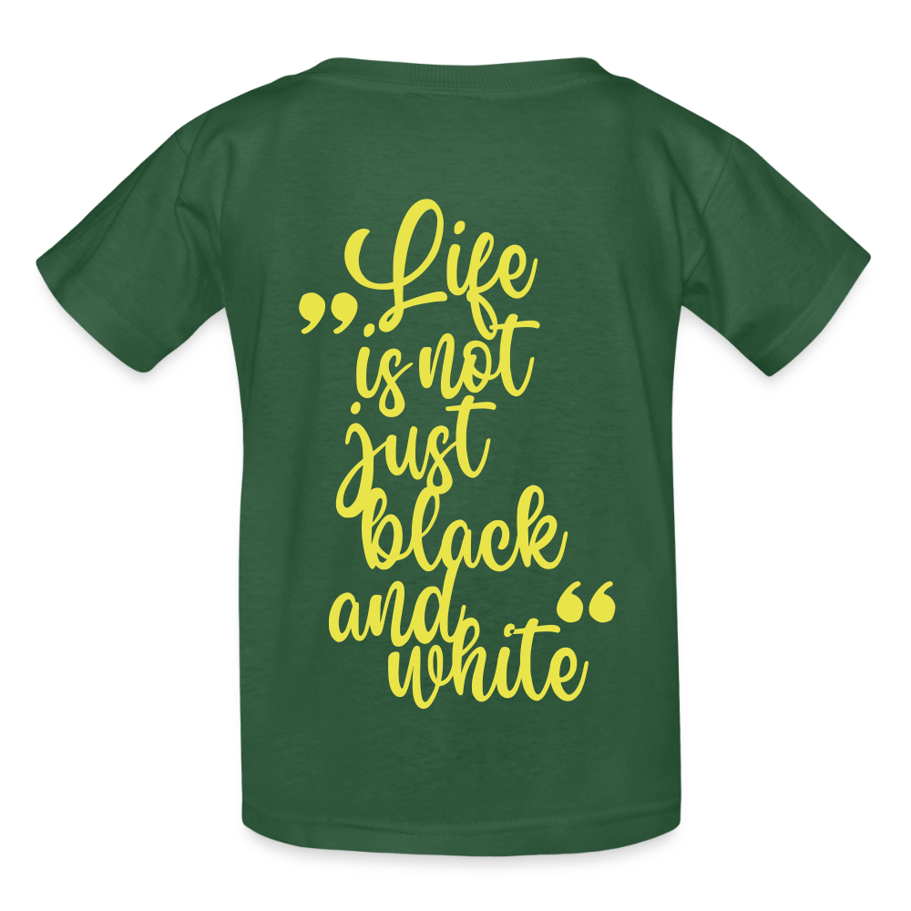LiNBW. Crew T-Shirt Yellow Edition Life is not just black and white - Flaschengrün