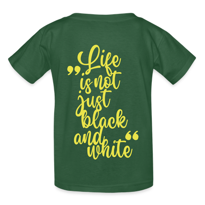 LiNBW. Crew T-Shirt Yellow Edition Life is not just black and white - Flaschengrün