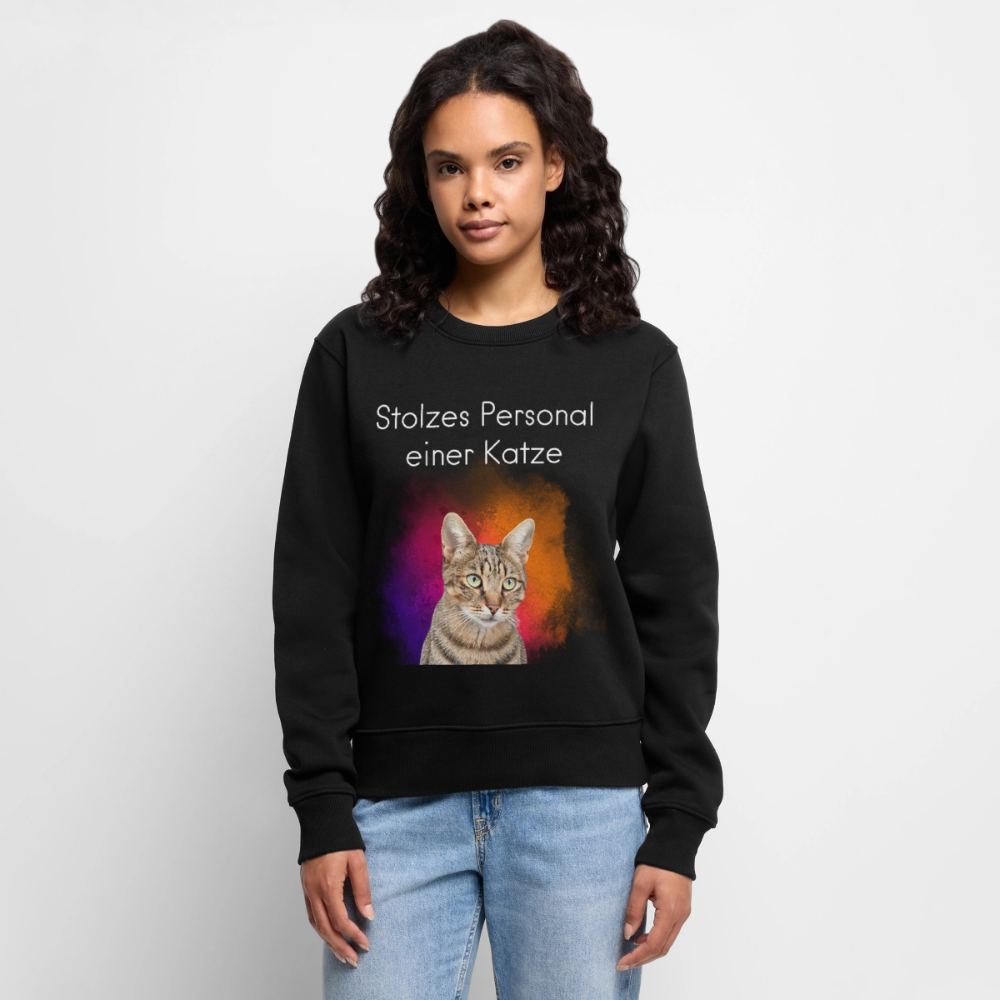 Pedro's Pullover Stolzes Personal einer Katze White Edition - Schwarz