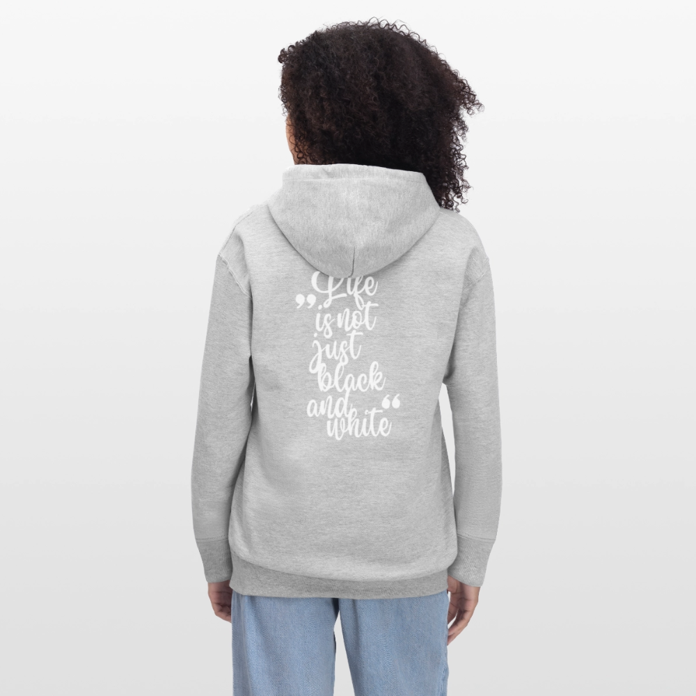 LiNBW. Crew Hoodie White Edition Life is not just black and white - Hellgrau meliert