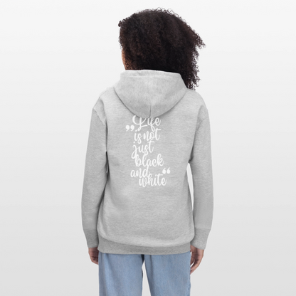 LiNBW. Crew Hoodie White Edition Life is not just black and white - Hellgrau meliert