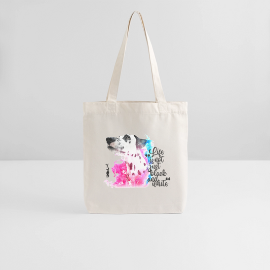 Boa´s Stoffbeutel Splash Edition Black Life is not just black and white - Naturweiß
