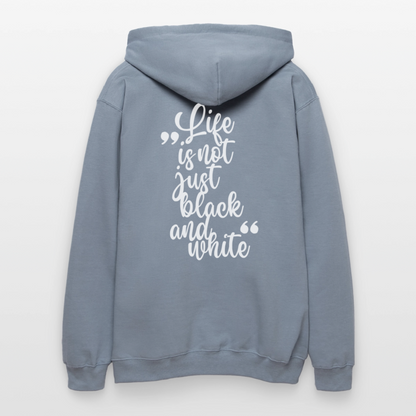 LiNBW. Crew Hoodie White Edition Life is not just black and white - Blau