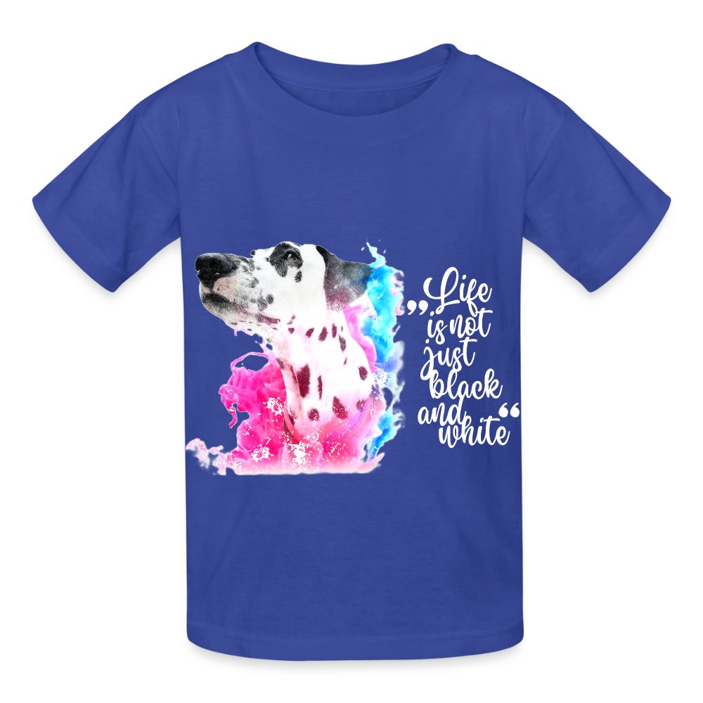 Boa's T-Shirt Splash White Edition Life is not just black and white - Royalblau