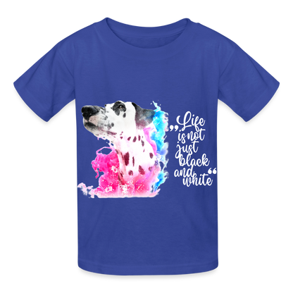 Boa's T-Shirt Splash White Edition Life is not just black and white - Royalblau