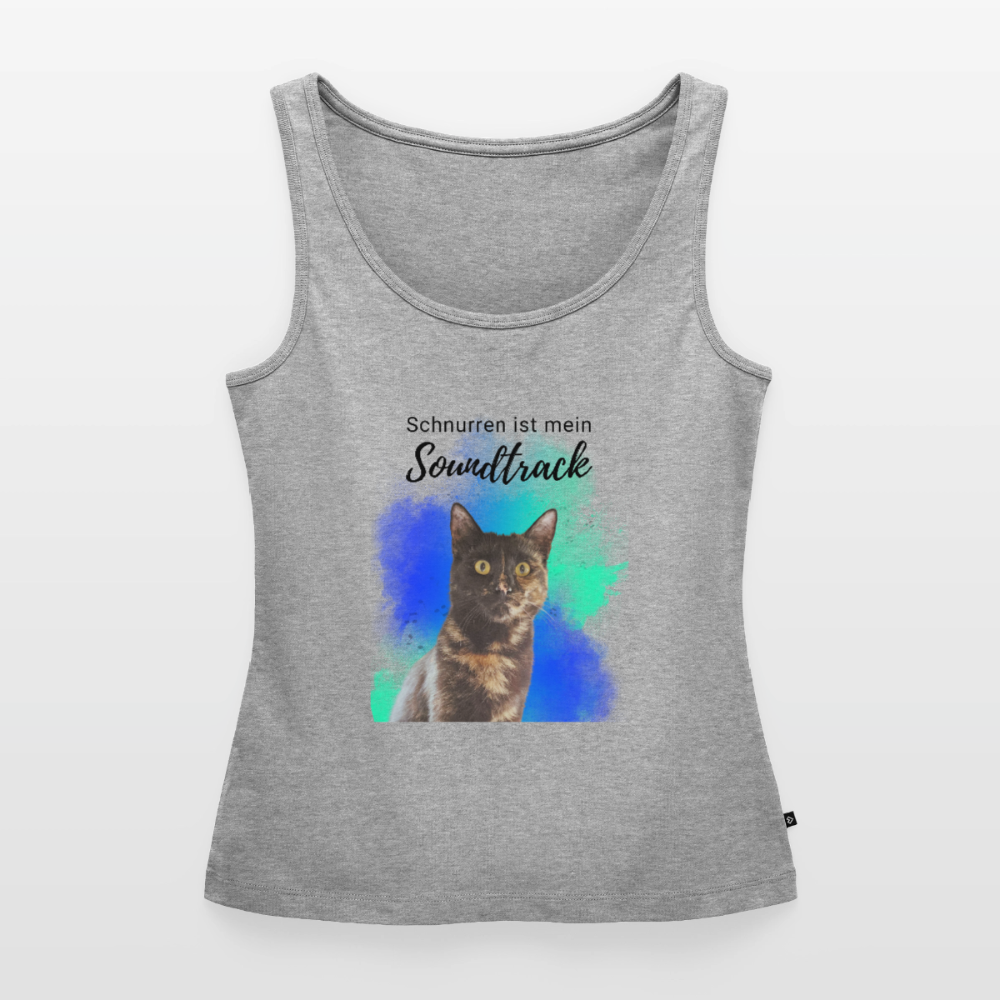 Nala´s Tank Top Premium Schnurren ist mein Soundtrack Black Edition - Grau meliert