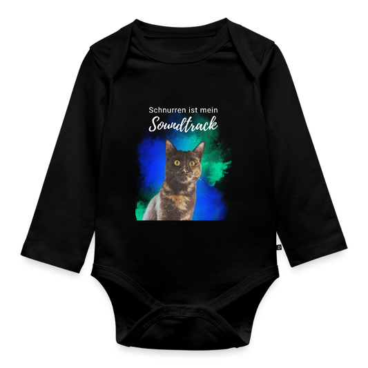 Nala´s Langarm-Body Schnurren ist mein Soundtrack White Edition - Schwarz