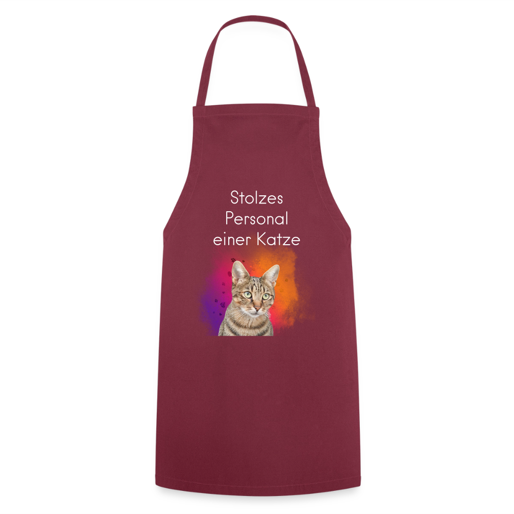 Pedro´s Kochschürze Stolzes Personal einer Katze White Edition - Bordeaux