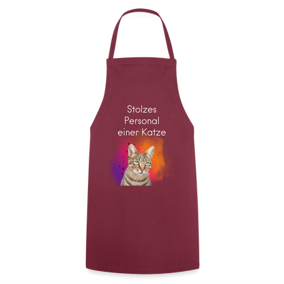 Pedro´s Kochschürze Stolzes Personal einer Katze White Edition - Bordeaux