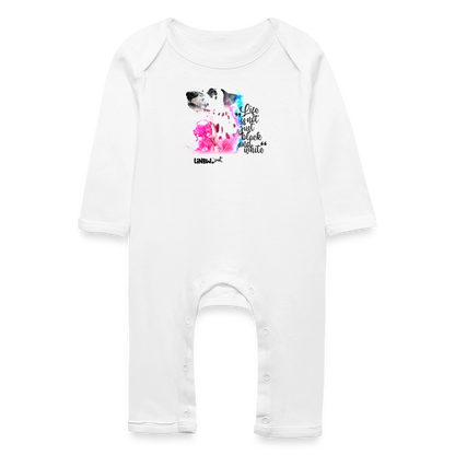 Boa´s Strampler Splash Life is not just black and white Edition Black - Weiß
