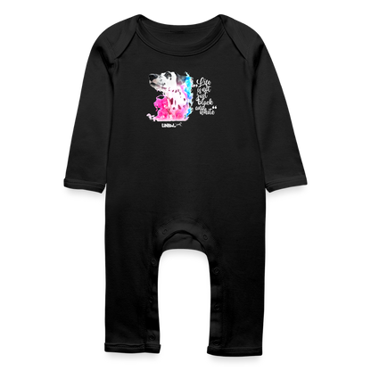 Boa´s Strampler Splash Life is not just black and white Edition White - Schwarz