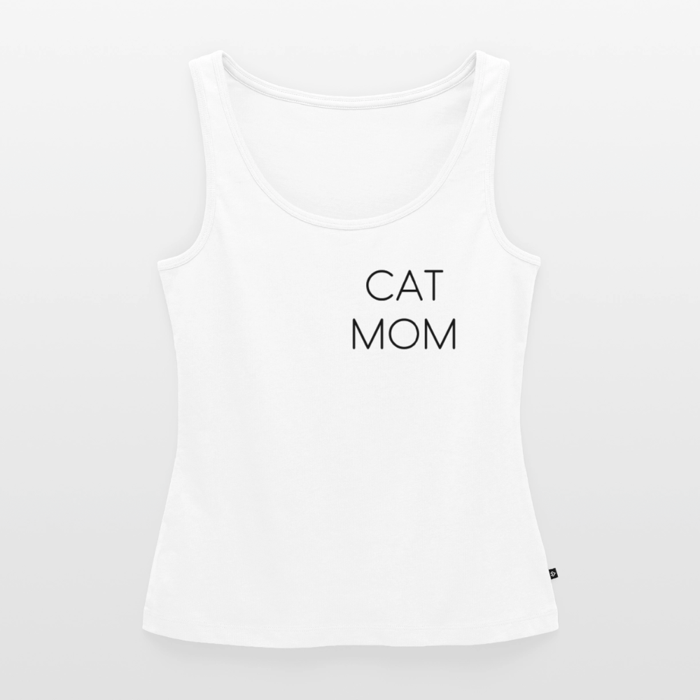 CAT MOM | Damen-Tanktop mit schwarzem Schriftzug - Weiß