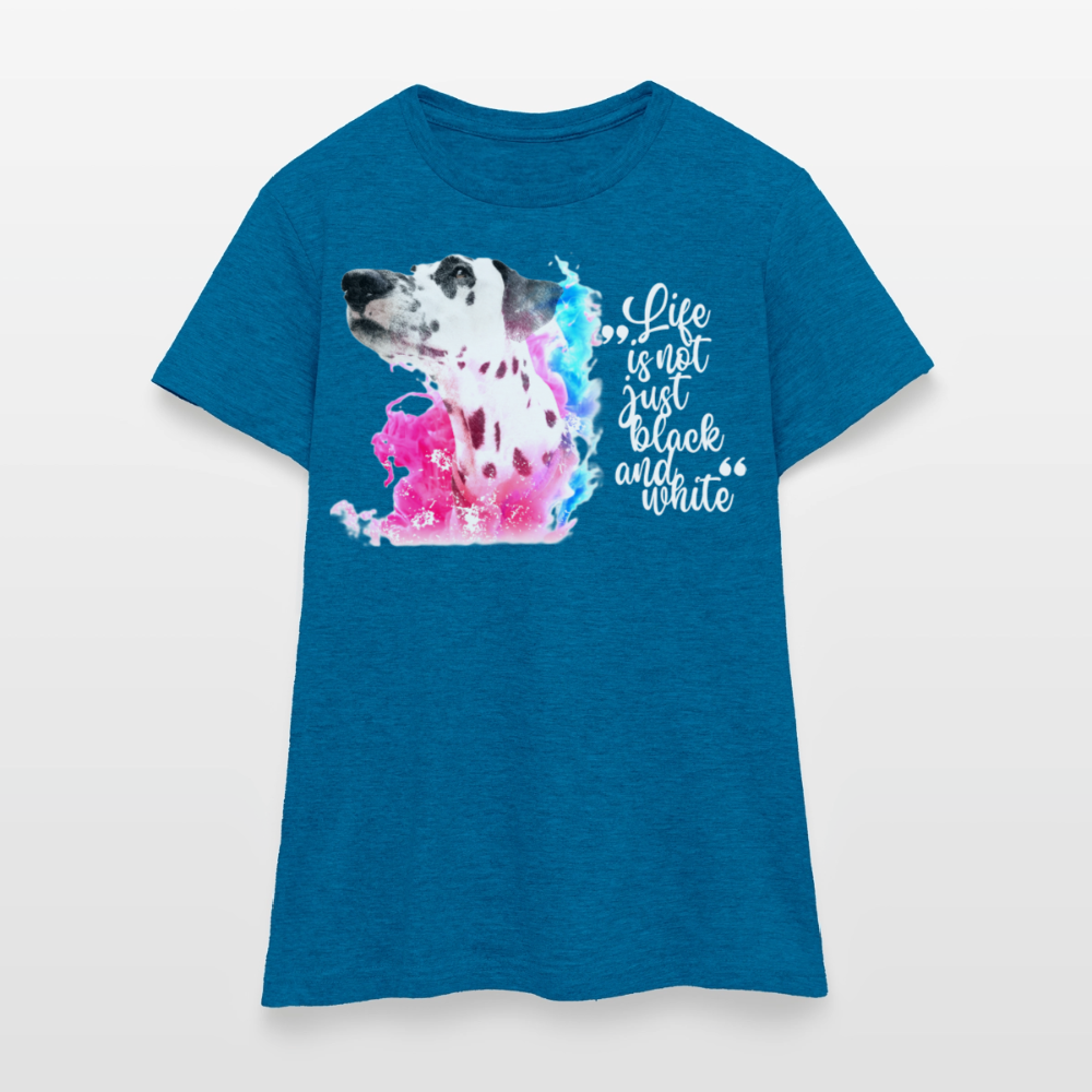 Boa's T-Shirt Splash White Edition Life is not just black and white - Antikblaues Saphir meliert