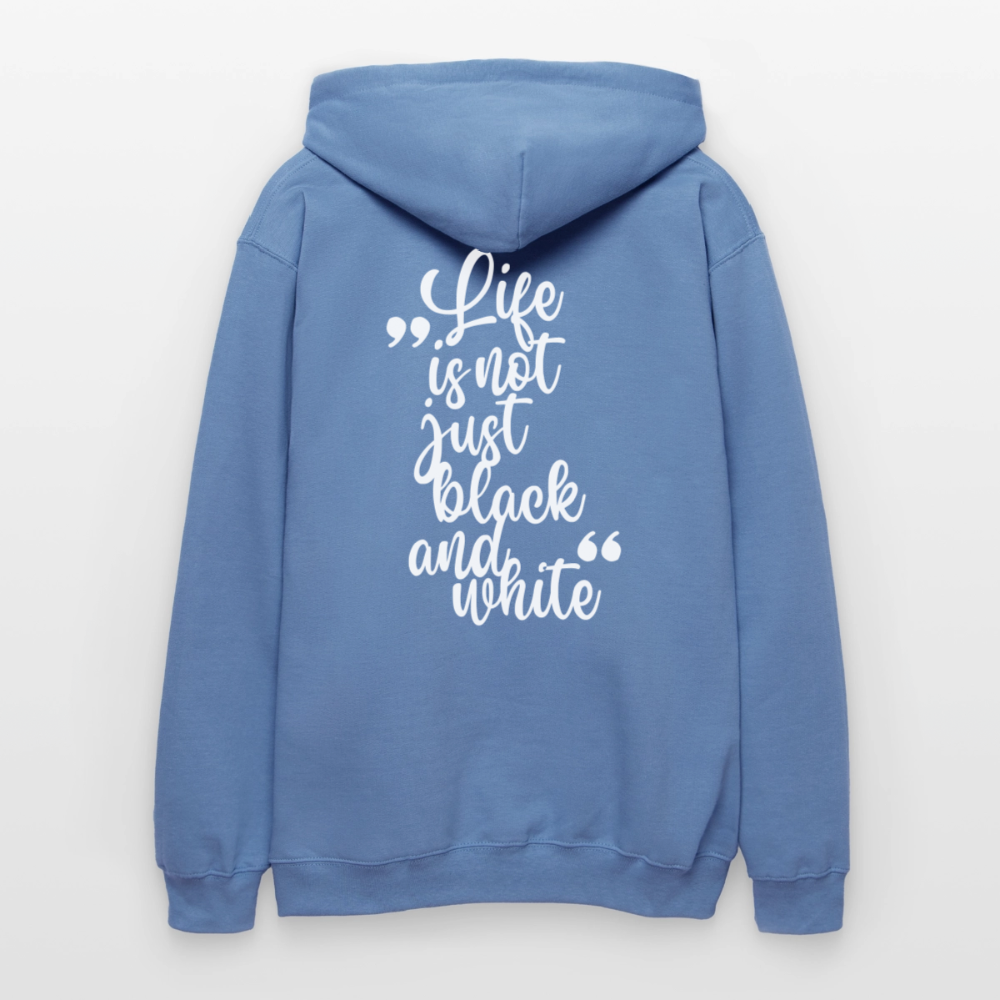 LiNBW. Crew Hoodie White Edition Life is not just black and white - Carolina Blue