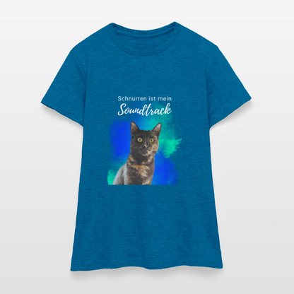 Nala's T-Shirt Schnurren ist mein Soundtrack White Edition - Antikblaues Saphir meliert