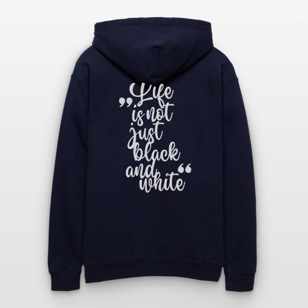 LiNBW. Crew Hoodie White Edition Life is not just black and white - Navy