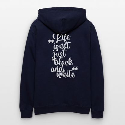 LiNBW. Crew Hoodie White Edition Life is not just black and white - Navy