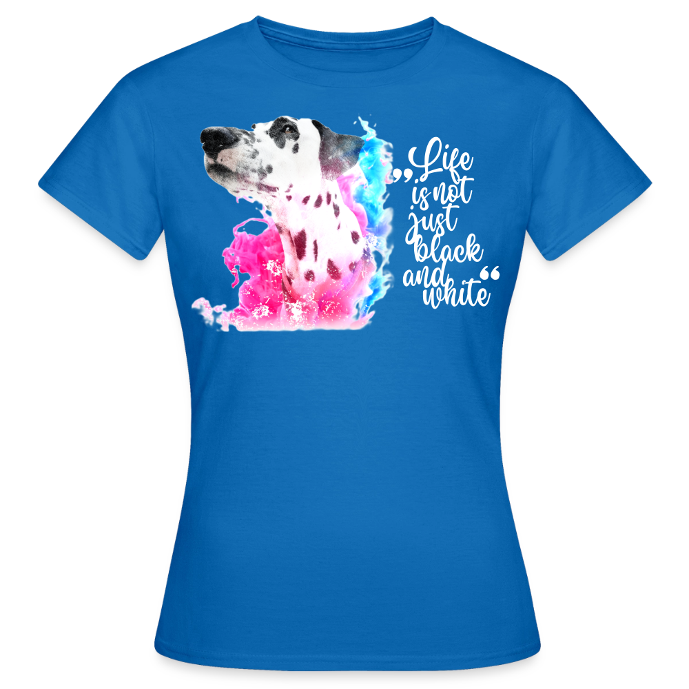 Boa's T-Shirt Splash White Edition Life is not just black and white - Royalblau