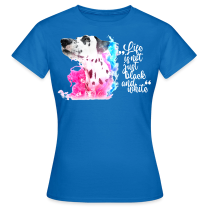 Boa's T-Shirt Splash White Edition Life is not just black and white - Royalblau