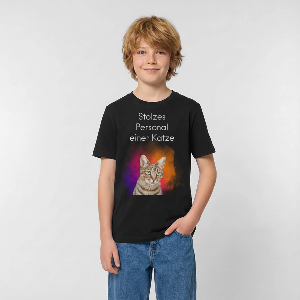Pedro's T-Shirt Stolzes Personal einer Katze White Edition - LiNBW.