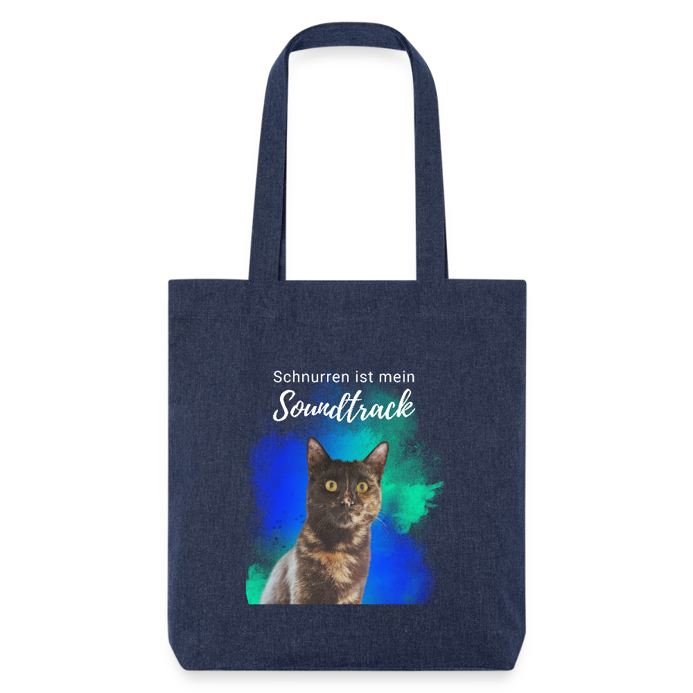 Nala´s Stoffbeutel Schnurren ist mein Soundtrack White Edition - melange Blue
