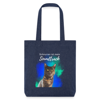 Nala´s Stoffbeutel Schnurren ist mein Soundtrack White Edition - melange Blue
