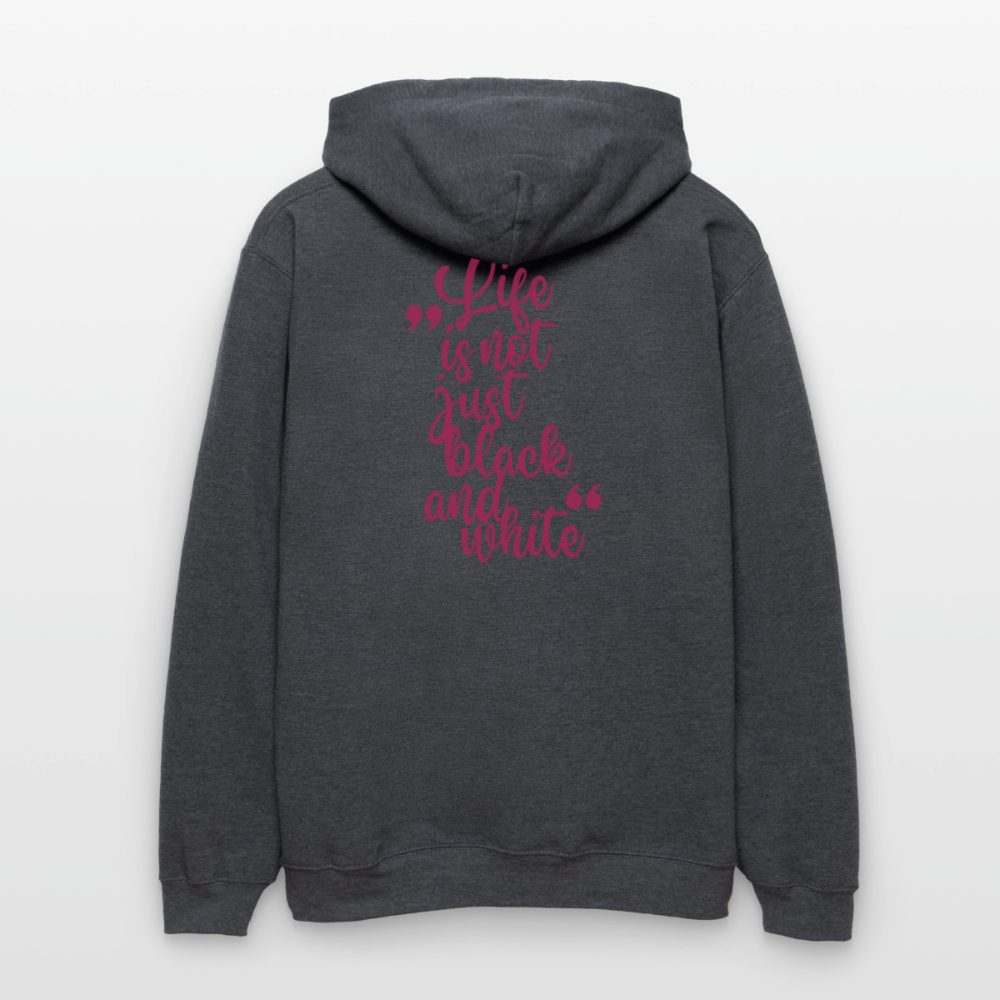 LiNBW. Crew Hoodie Pink Edition Life is not just black and white - Dunkelgrau meliert
