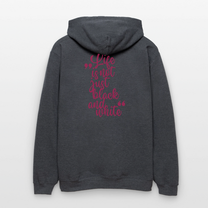 LiNBW. Crew Hoodie Pink Edition Life is not just black and white - Dunkelgrau meliert