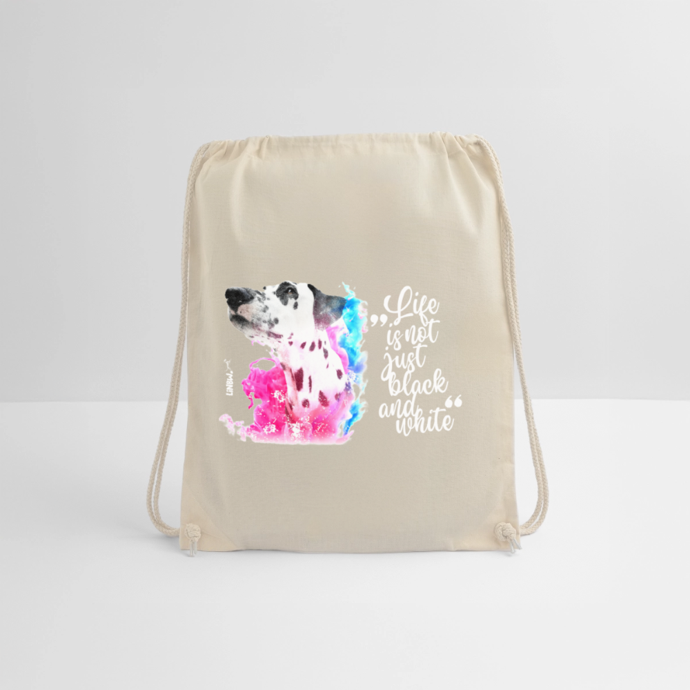 Boa´s Turnbeutel Splash Life is not just black and white Edition White - Natur