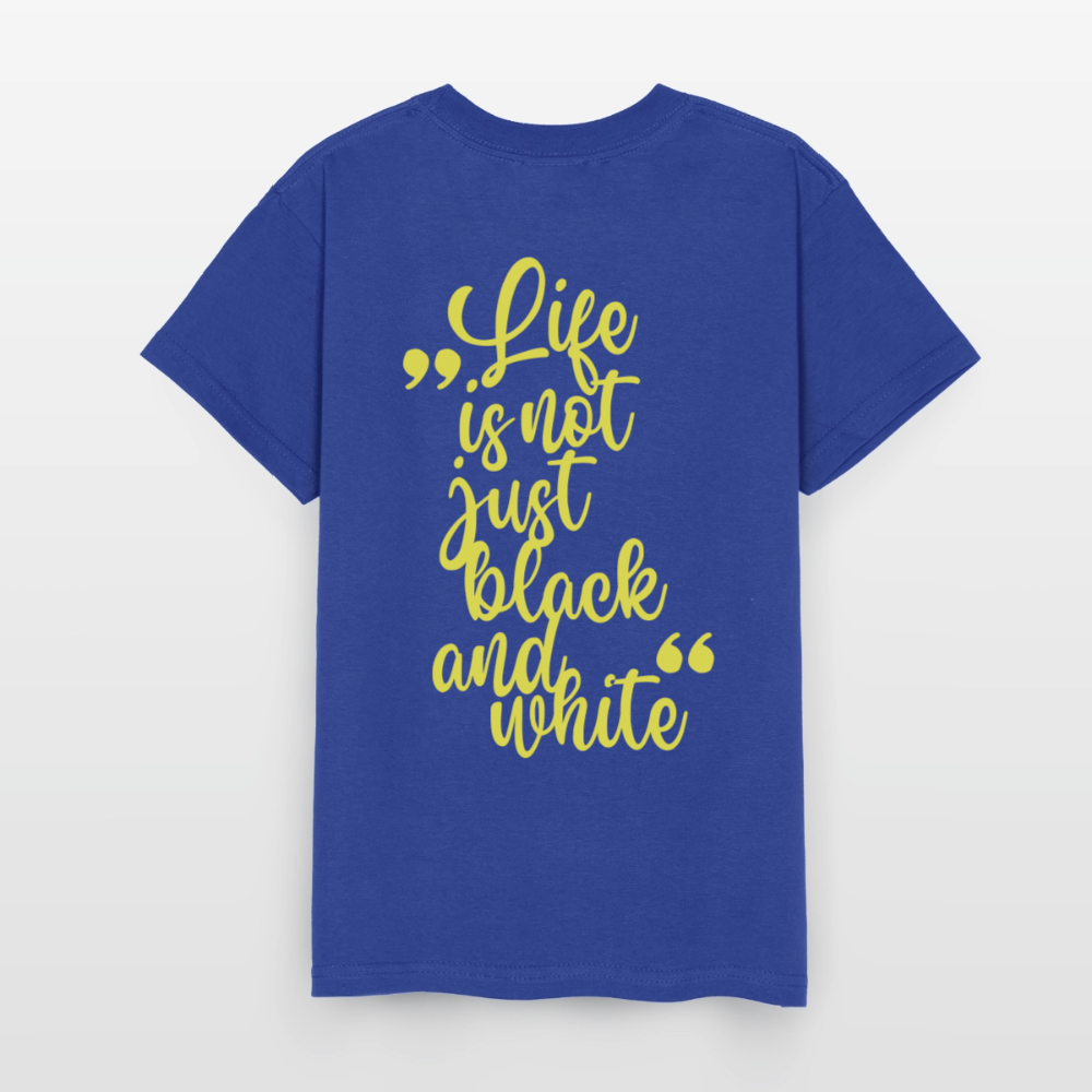 LiNBW. Crew T-Shirt Yellow Edition Life is not just black and white - Royalblau
