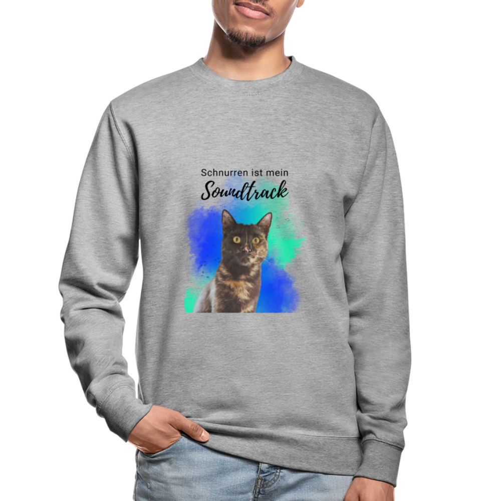 Nala's Classic Pullover Schnurren ist mein Soundtrack Black Edition - Weißgrau meliert