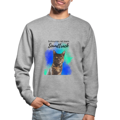 Nala's Classic Pullover Schnurren ist mein Soundtrack Black Edition - Weißgrau meliert