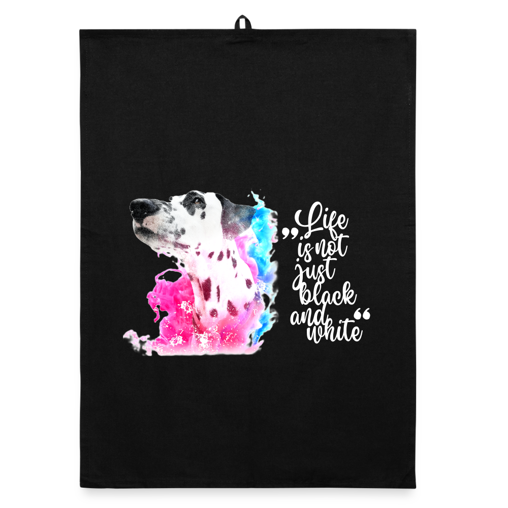 Boa´s Geschirrtuch Splash Life is not just black and white Edition White - Schwarz