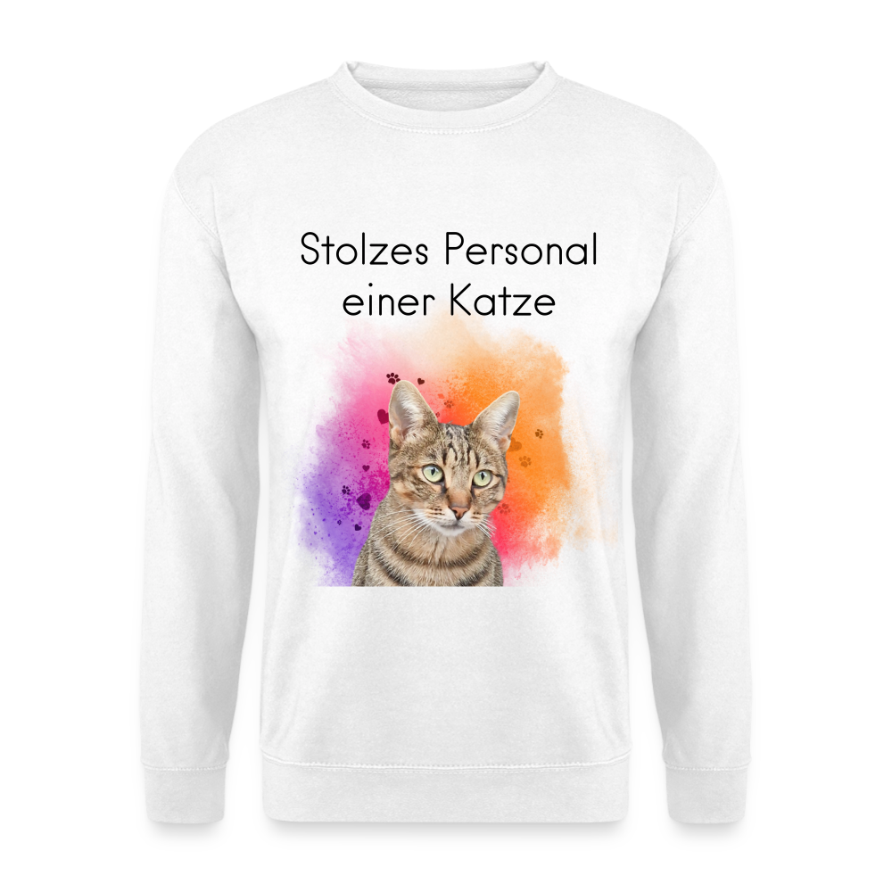 Pedro's Classic Pullover Stolzes Personal einer Katze Black Edition - Weiß