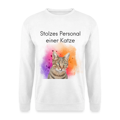 Pedro's Classic Pullover Stolzes Personal einer Katze Black Edition - Weiß