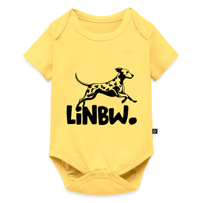 LiNBW. Kurzarm-Body Black Edition - Pastellgelb