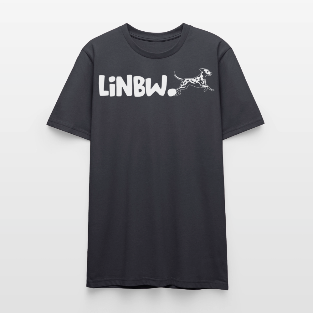 LiNBW. Unisex T-Shirt Premium Crew White Edition Life is not just black and white - Dunkles Graublau
