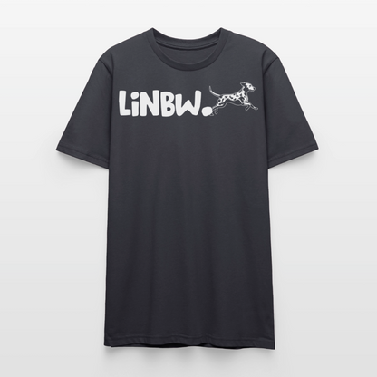 LiNBW. Unisex T-Shirt Premium Crew White Edition Life is not just black and white - Dunkles Graublau