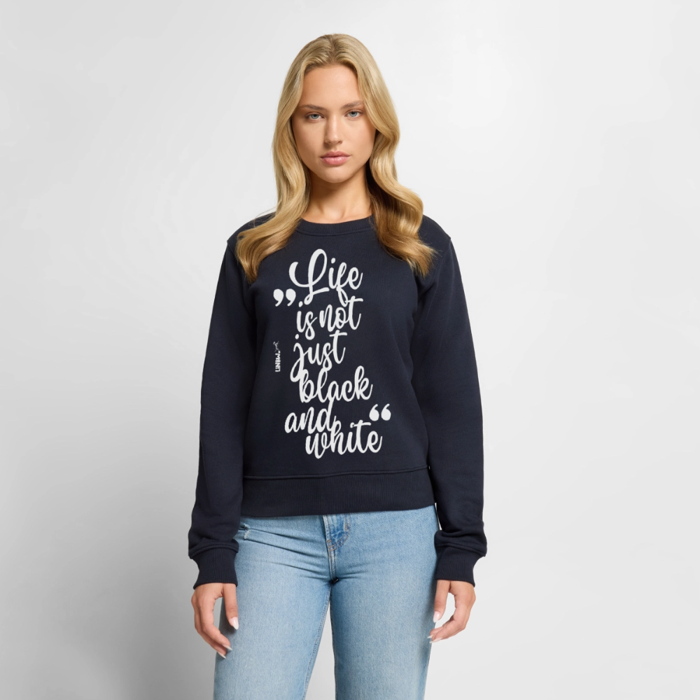 Life is not just black and white Pullover White Edition - Navy