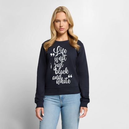 Life is not just black and white Pullover White Edition - Navy