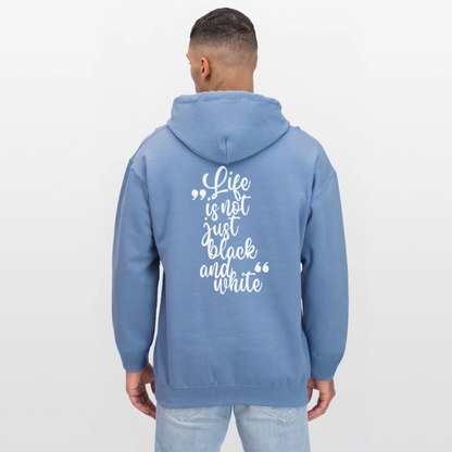 LiNBW. Crew Hoodie White Edition Life is not just black and white - Carolina Blue