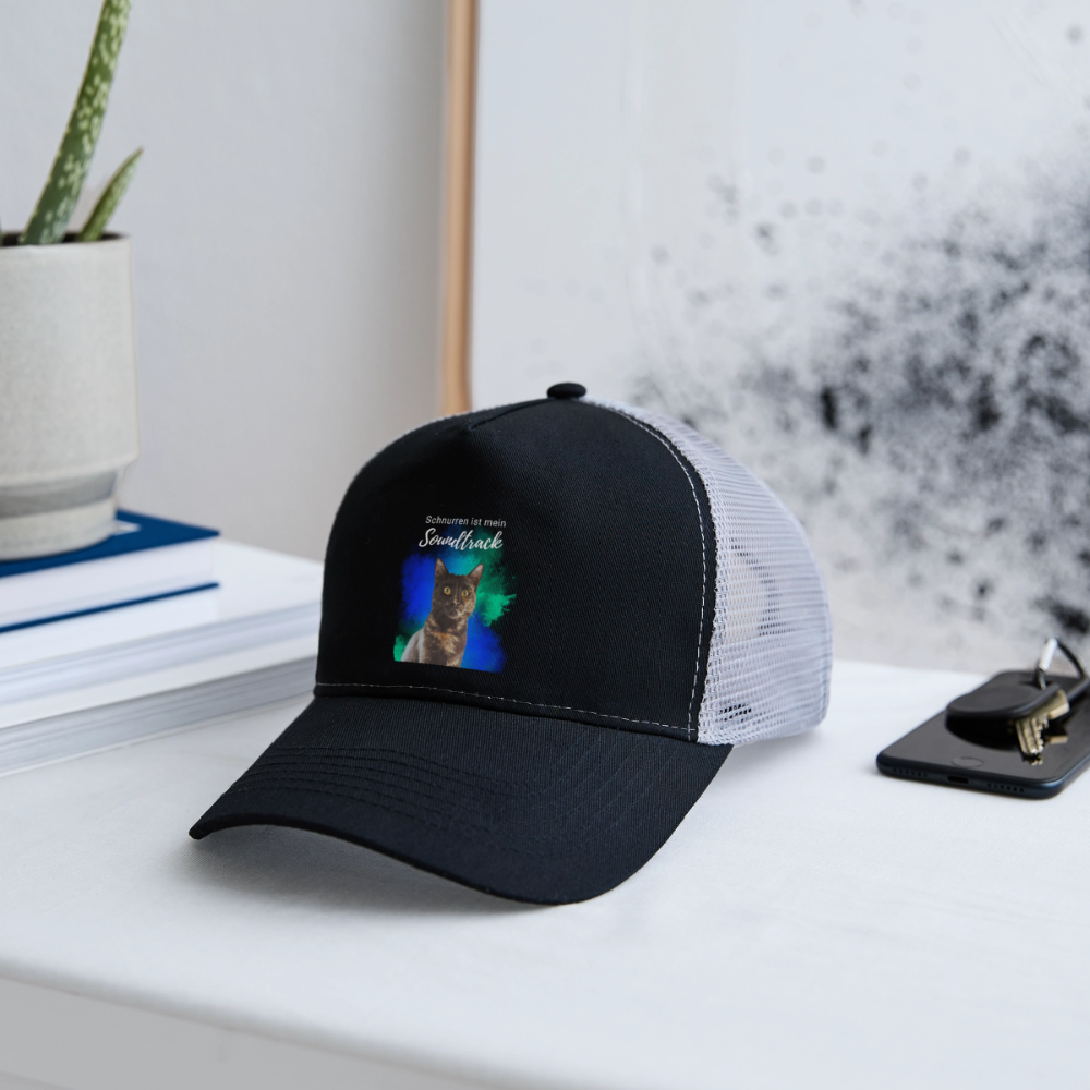 Nala´s Trucker Cap Schnurren ist mein Soundtrack White Edition - Schwarz/Steingrau