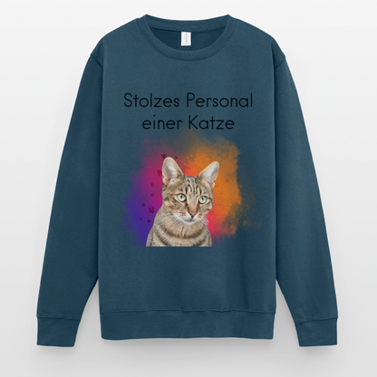 Pedro's Classic Pullover Stolzes Personal einer Katze Black Edition - Indigoblau